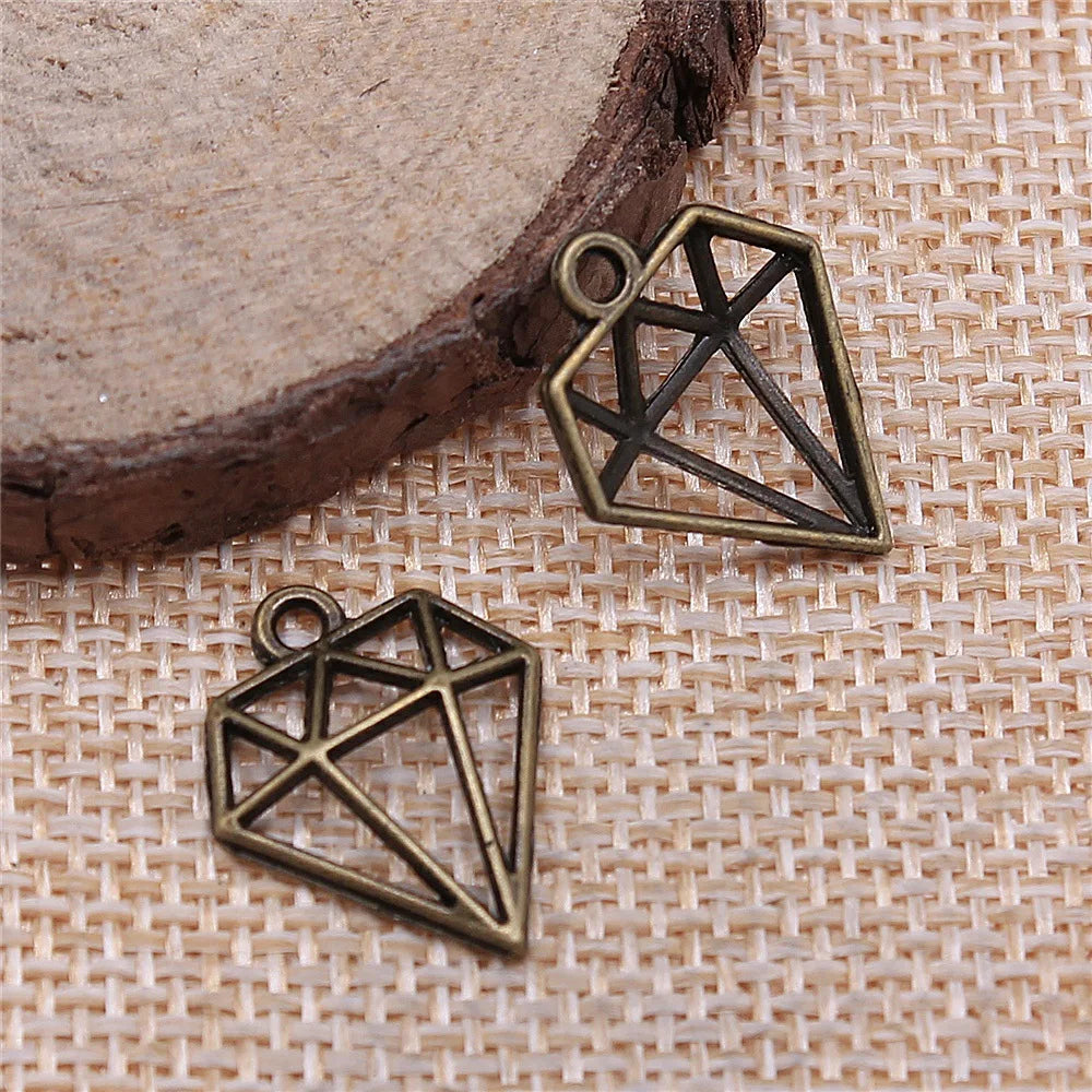 20x16mm 0.6g Crystal Multicolor Hollow Diamond Shape Charm Pendant for DIY Bracelet Necklace Making