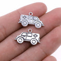 13x22mm 1.8g Antique Silver Zinc Alloy Ambulance Charm Pendant for DIY Medical Theme Jewelry Making