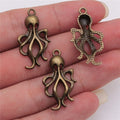 32x17mm 1.8g Multicolor Zinc Alloy Octopus Fish Charm Pendant for DIY Ocean Necklace Bracelet Making