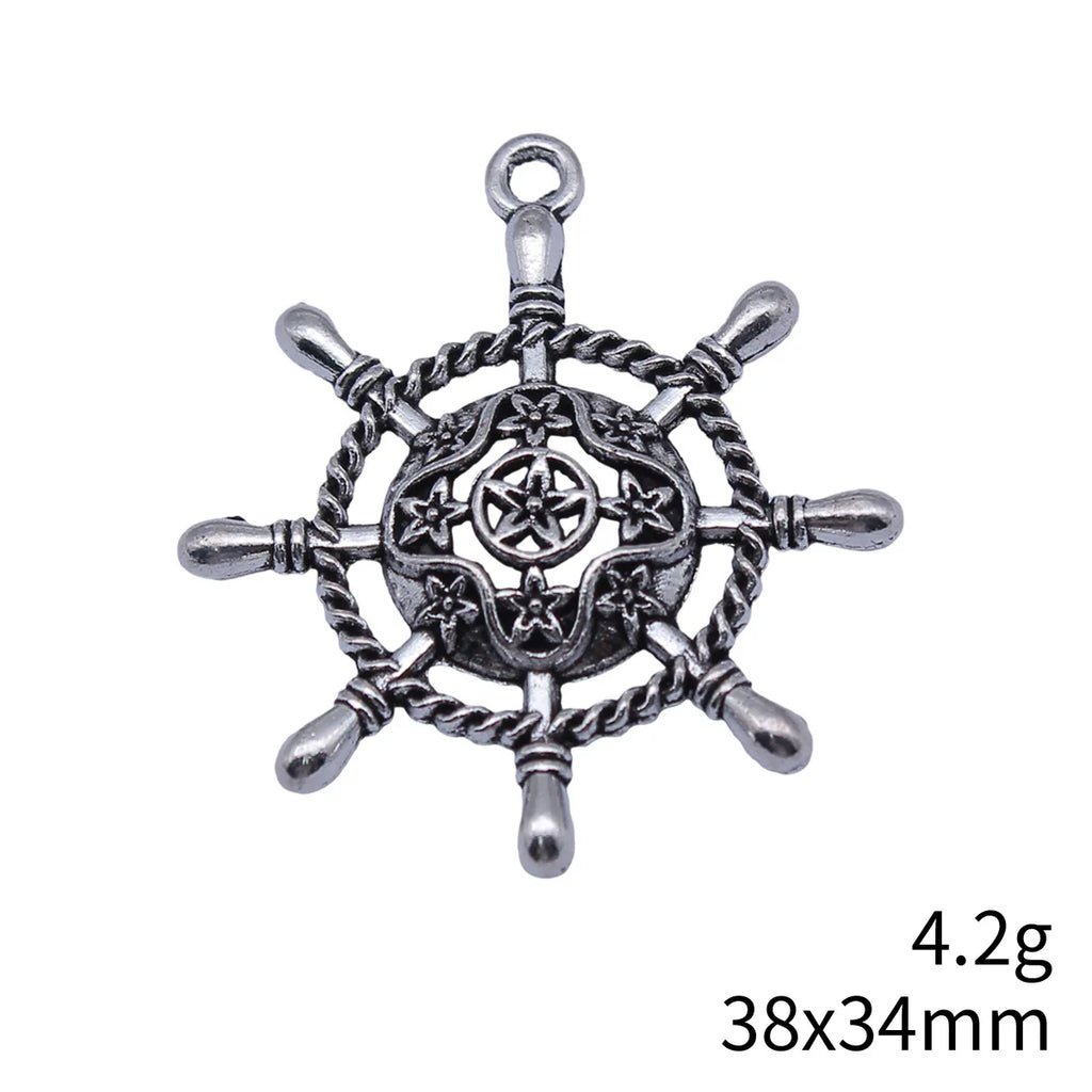 38x34mm 4.2g Multicolor Zinc Alloy Rudder Charm Pendant for DIY Necklace Bracelet Accessories