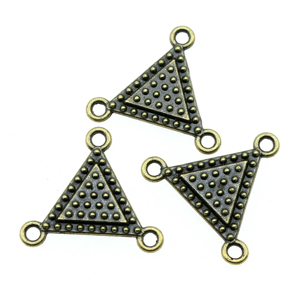 25x22mm 1.7g Multicolor Zinc Alloy Triangle Earring Connector Charms for DIY Earring Jewelry Making