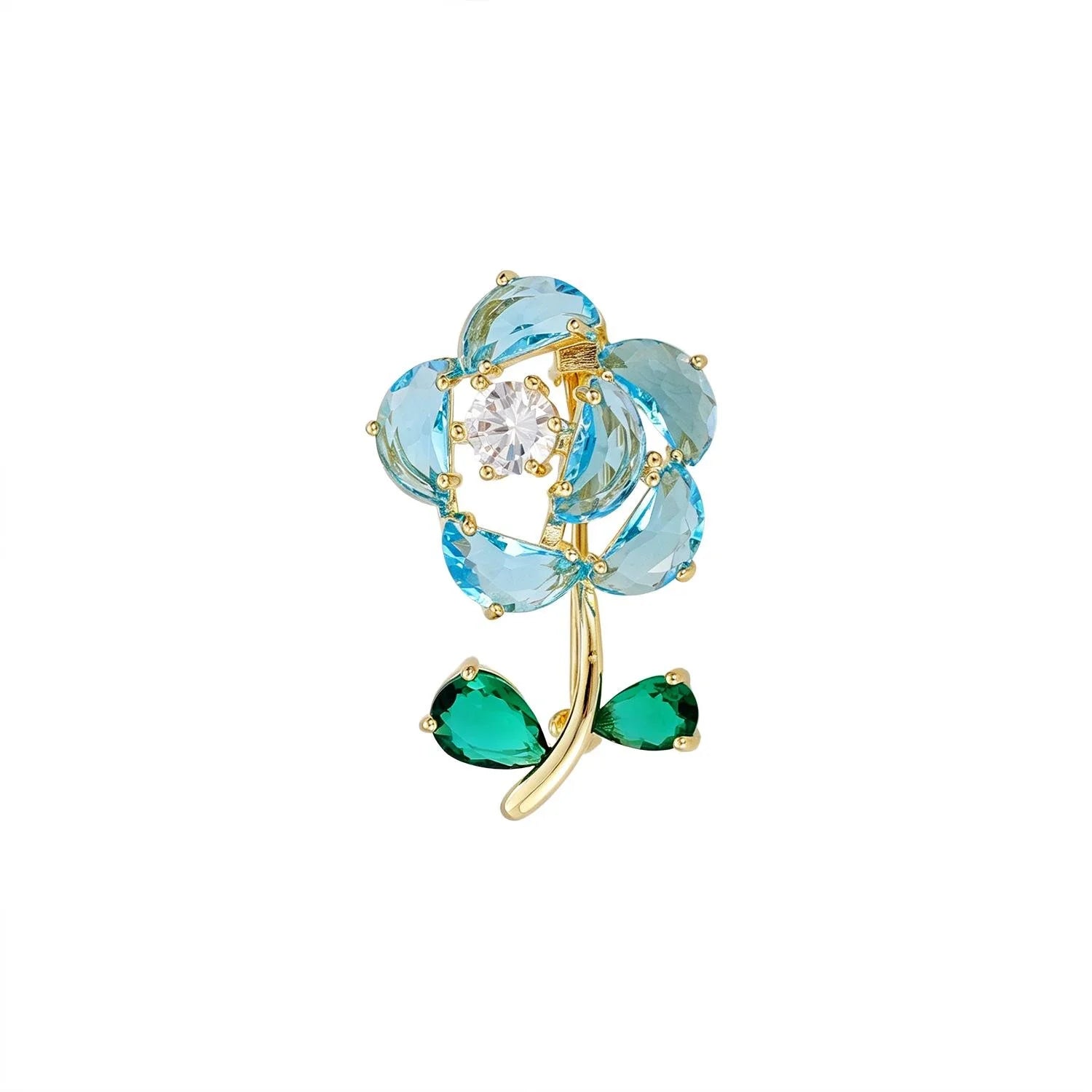 Elegant Enamel Sunflower Camellia Flower Brooch With Rhinestone Leaves, Luxury Lapel Pin Suit Accessory Gift