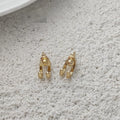 Real Gold Plated Alloy Geometric Circle Line Drop Earrings Korean Casual Minimalist