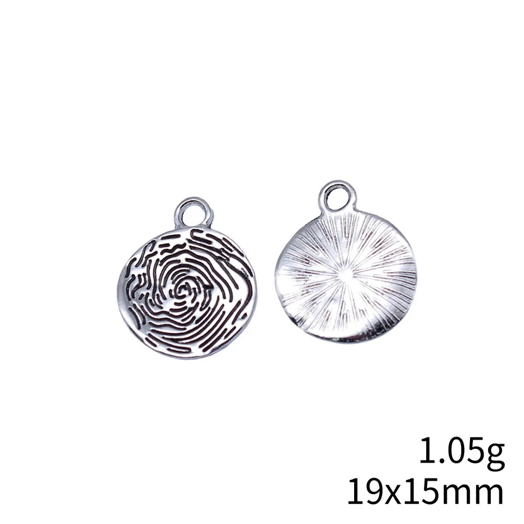 19x15mm 1.05g Antique Silver Zinc Alloy Round Placemat Cushion Charm Pendant for Necklace Bracelet Jewelry Making