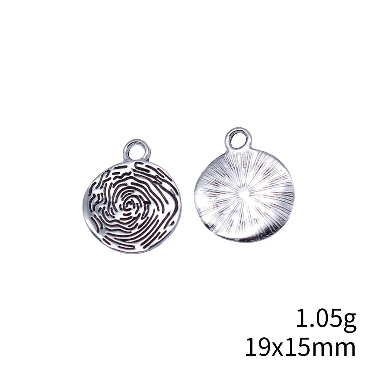 19x15mm 1.05g Antique Silver Zinc Alloy Round Placemat Cushion Charm Pendant for Necklace Bracelet Jewelry Making