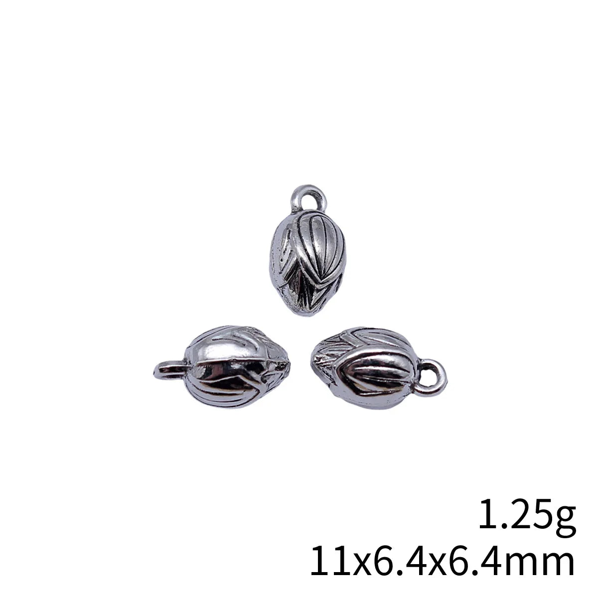 11x6.4x6.4mm 1.25g Antique Silver Zinc Alloy 3D Lotus Charm Pendant for Necklace Bracelet DIY Jewelry