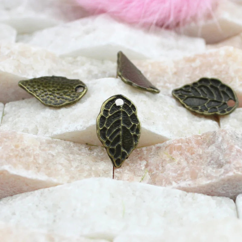 16x10MM Antique Silver Zinc Alloy Leaf Charm Pendant for DIY Necklace Bracelet Jewelry Making