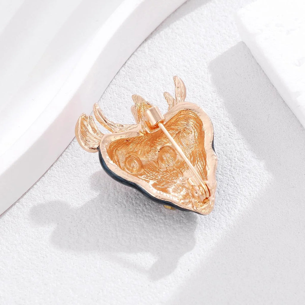 Cute Hermit Crab Shell Alloy Enamel Rhinestone Brooch, Elegant Women's Lapel Pin Corsage Suit Accessory Gift