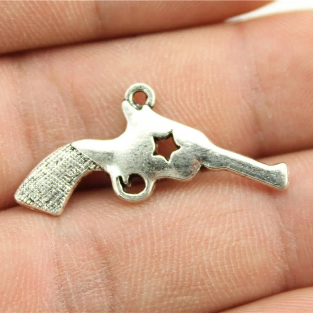 31x18mm 2g Multicolor Zinc Alloy Pistol Charm Pendant for Bracelet Necklace DIY Jewelry Making