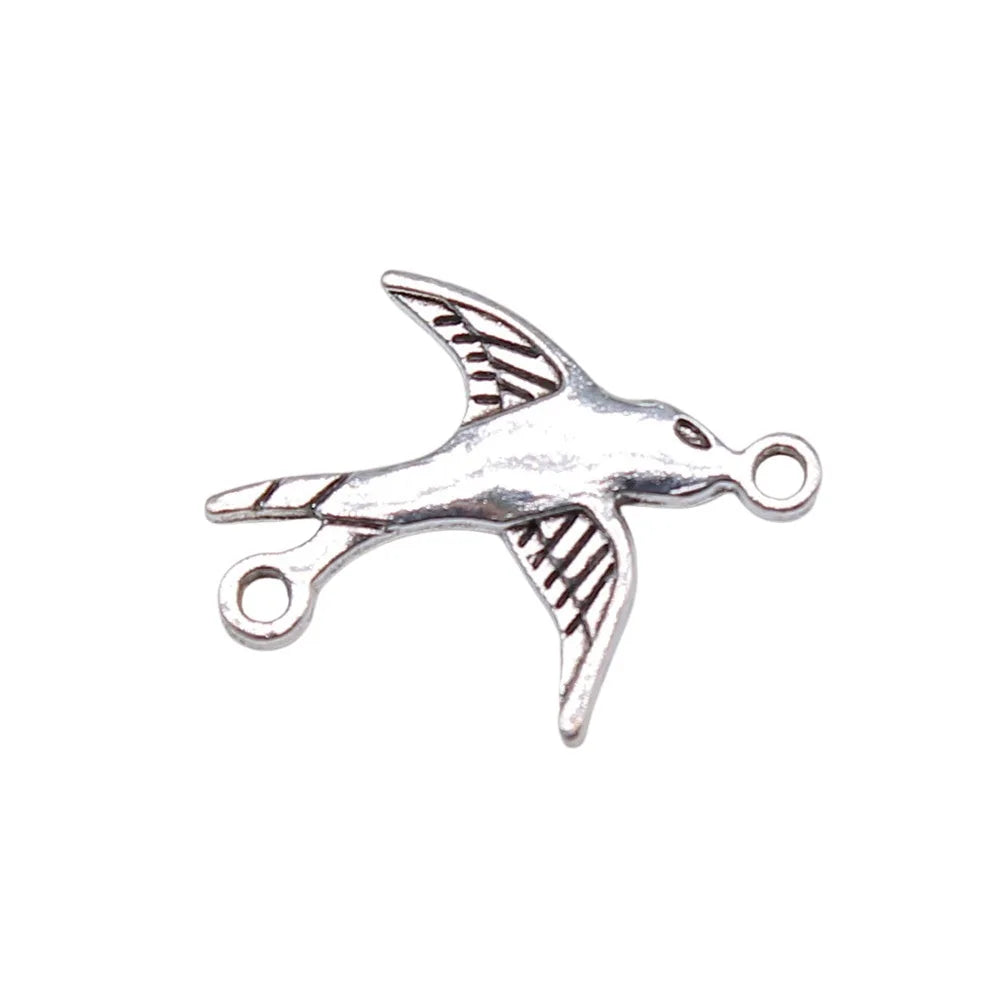 20x17mm 0.8g Multicolor Zinc Alloy Bird Connector Charm for DIY Bracelet Necklace Jewelry Making