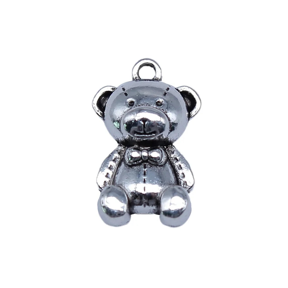 11x17mm 1.3g Multicolor Zinc Alloy Toy Bear Charm Pendant for DIY Necklace Bracelet Jewelry Making