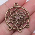 34x28mm 2.6g Multicolor Zinc Alloy Dreamcatcher Connector Charm for DIY Earrings Necklace Making