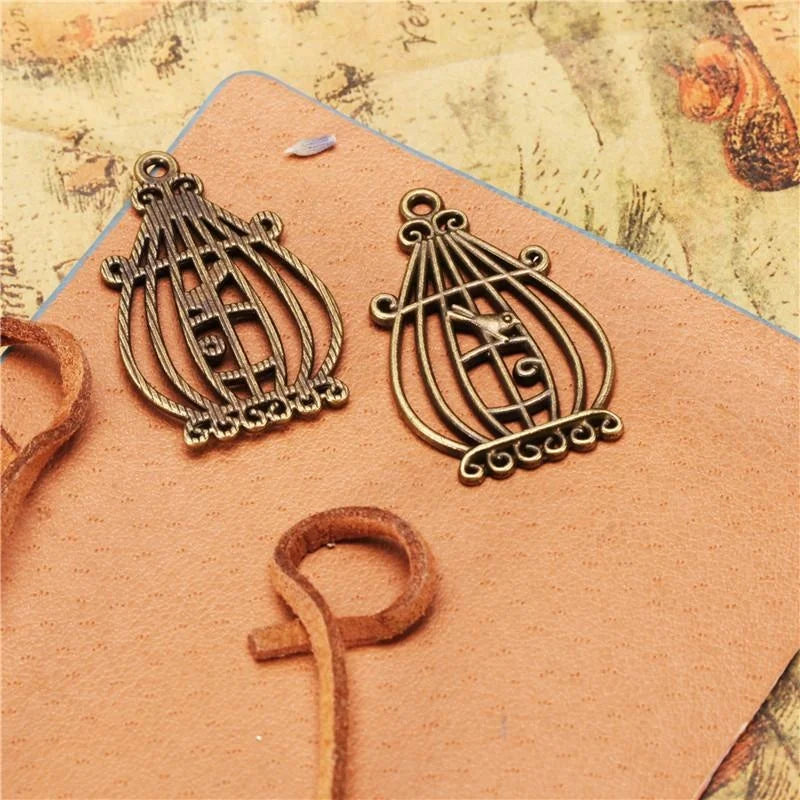 34x20MM Antique Silver Zinc Alloy Birdcage Charm Pendant for DIY Necklace Bracelet Jewelry Making