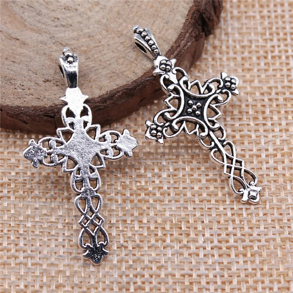 38x20mm 1.7g Multicolor Zinc Alloy Cross Charm Pendant for DIY Bracelet Necklace Jewelry Making