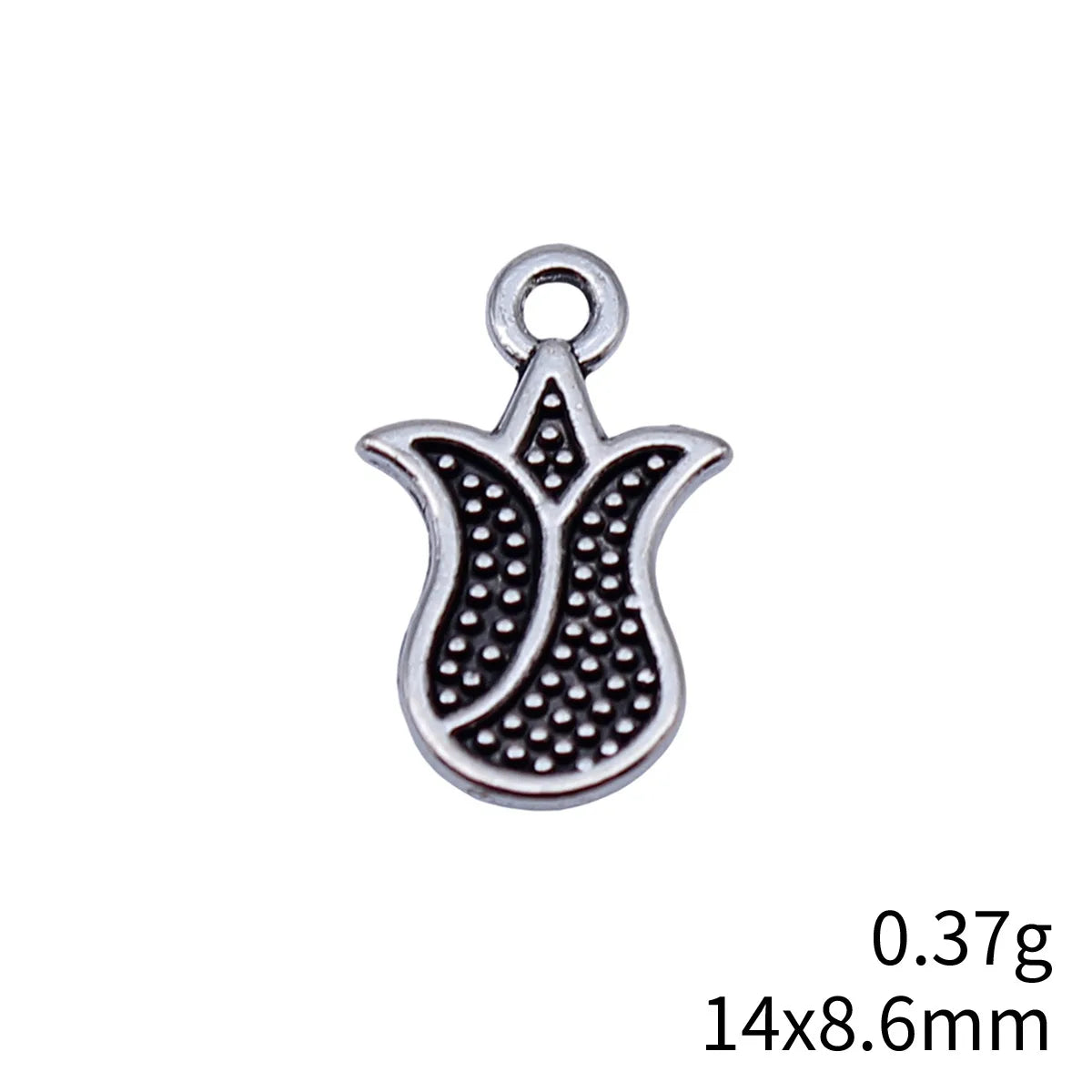 14x8.6mm 0.37g Antique Silver Zinc Alloy Flower Charm Pendant for Necklace Bracelet DIY Jewelry