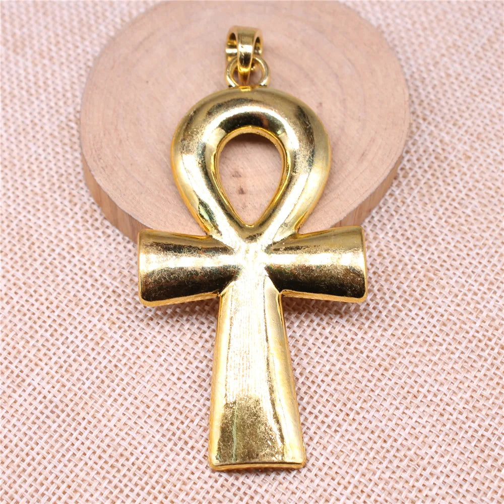 80x42mm 15.5g Multicolor Zinc Alloy Egyptian Cross Charm Pendant for DIY Jewelry Making