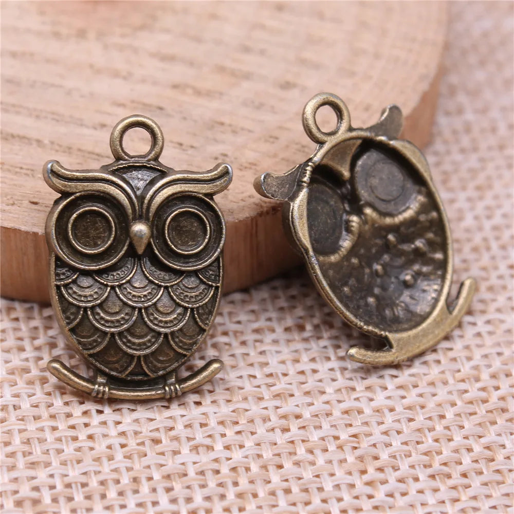 24x16mm 2g Multicolor Zinc Alloy Owl Cat Charm Pendant for DIY Necklace Bracelet Making