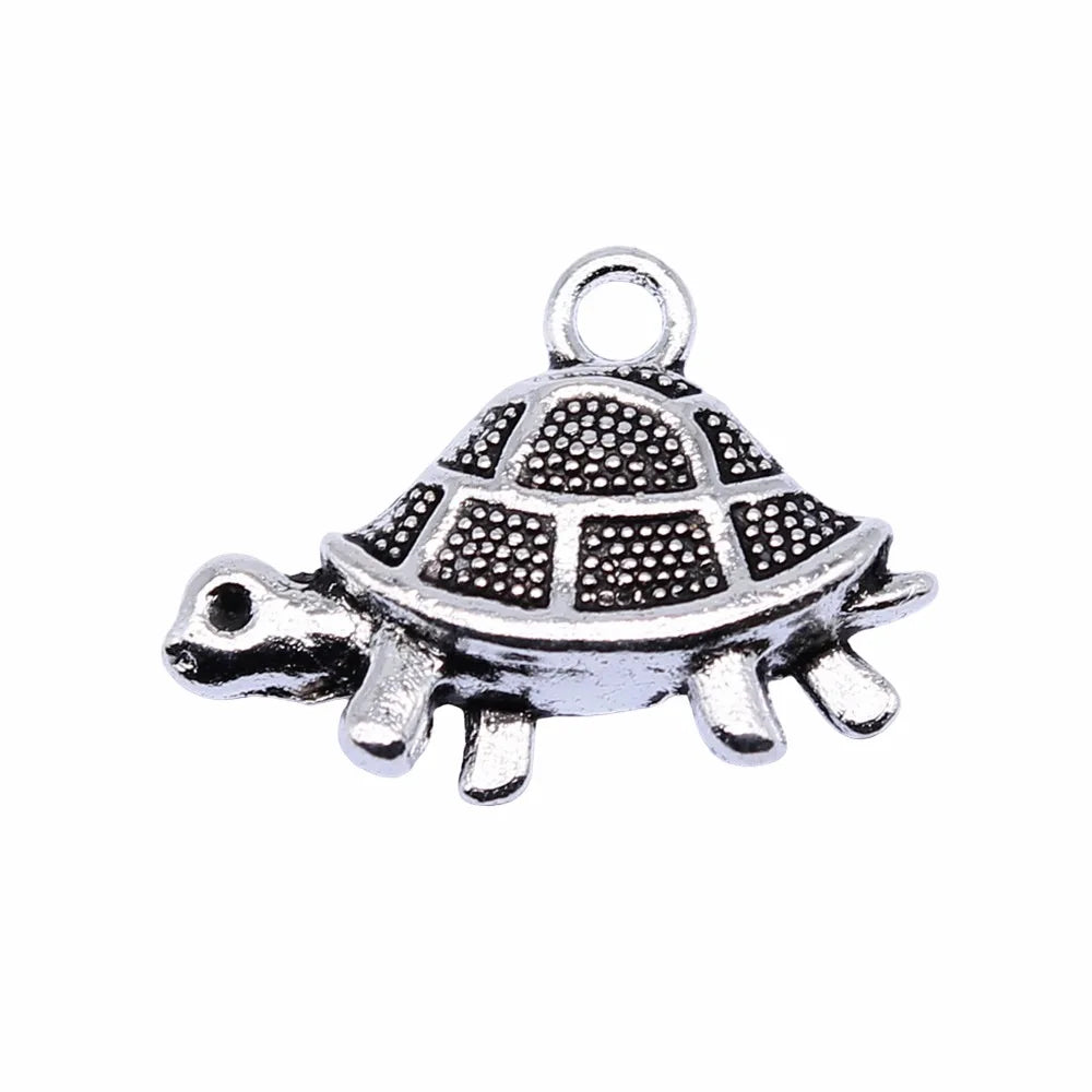 27x19mm 1.9g Multicolor Zinc Alloy Turtle Charm Pendant for Ocean Animal DIY Jewelry Accessories