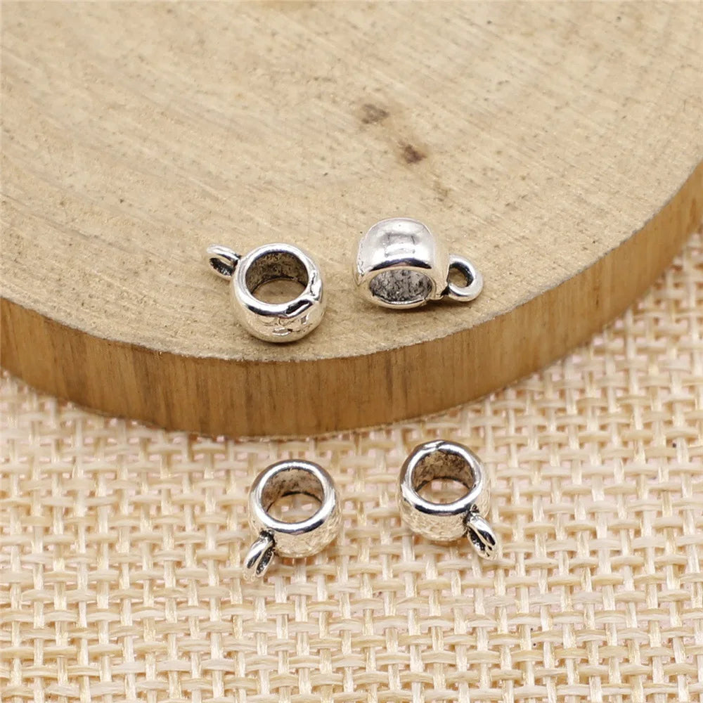 6x8x3.7mm 0.4g Multicolor Zinc Alloy Smooth Pendant Bails Connector Charms for DIY Jewelry Making