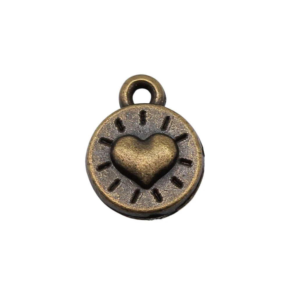 10x8mm 0.6g Multicolor Zinc Alloy Heart Charm Pendant for DIY Necklace Bracelet Jewelry Making