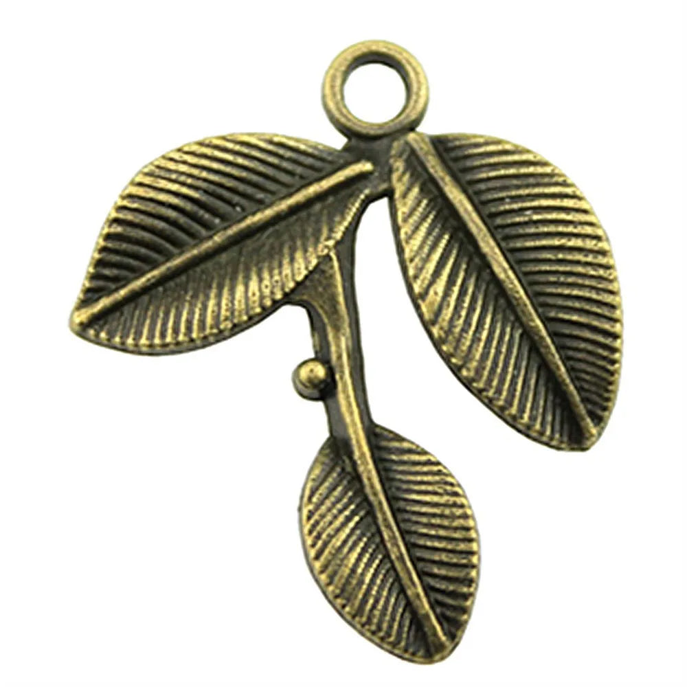 26x23mm 1.9g Multicolor Zinc Alloy Leaf Charm Pendant for DIY Necklace Bracelet Jewelry Making