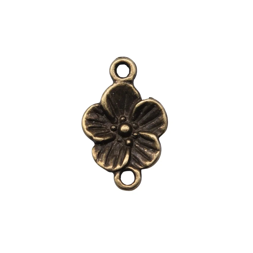 17x11mm 0.8g Multi Color Zinc Alloy Flower Connector Charm for DIY Necklace Bracelet Making
