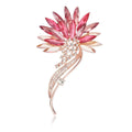 Elegant Blue Crystal Flower Rhinestone Brooch Luxury Floral Lapel Pin Corsage Suit Accessory Gift