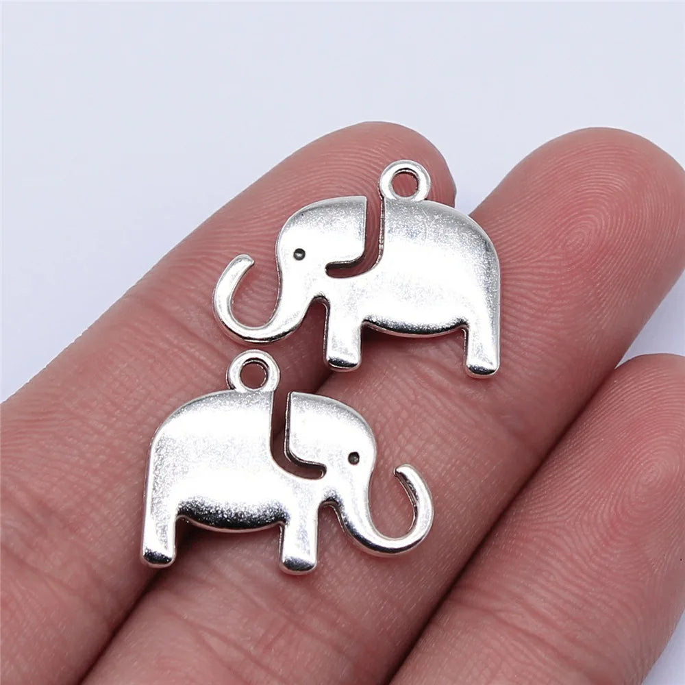 22x17mm 2g Antique Silver Zinc Alloy Elephant Charm Pendant for DIY Necklace Bracelet Making