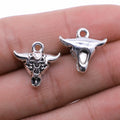 17x16x7mm 2.7g Antique Silver Zinc Alloy 3D Cow Head Bull Head Charm Pendant for DIY Jewelry Making