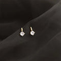 Mini Zircon Stud Earrings With Silver Plated Posts Simple Round Geometric Earrings For Women