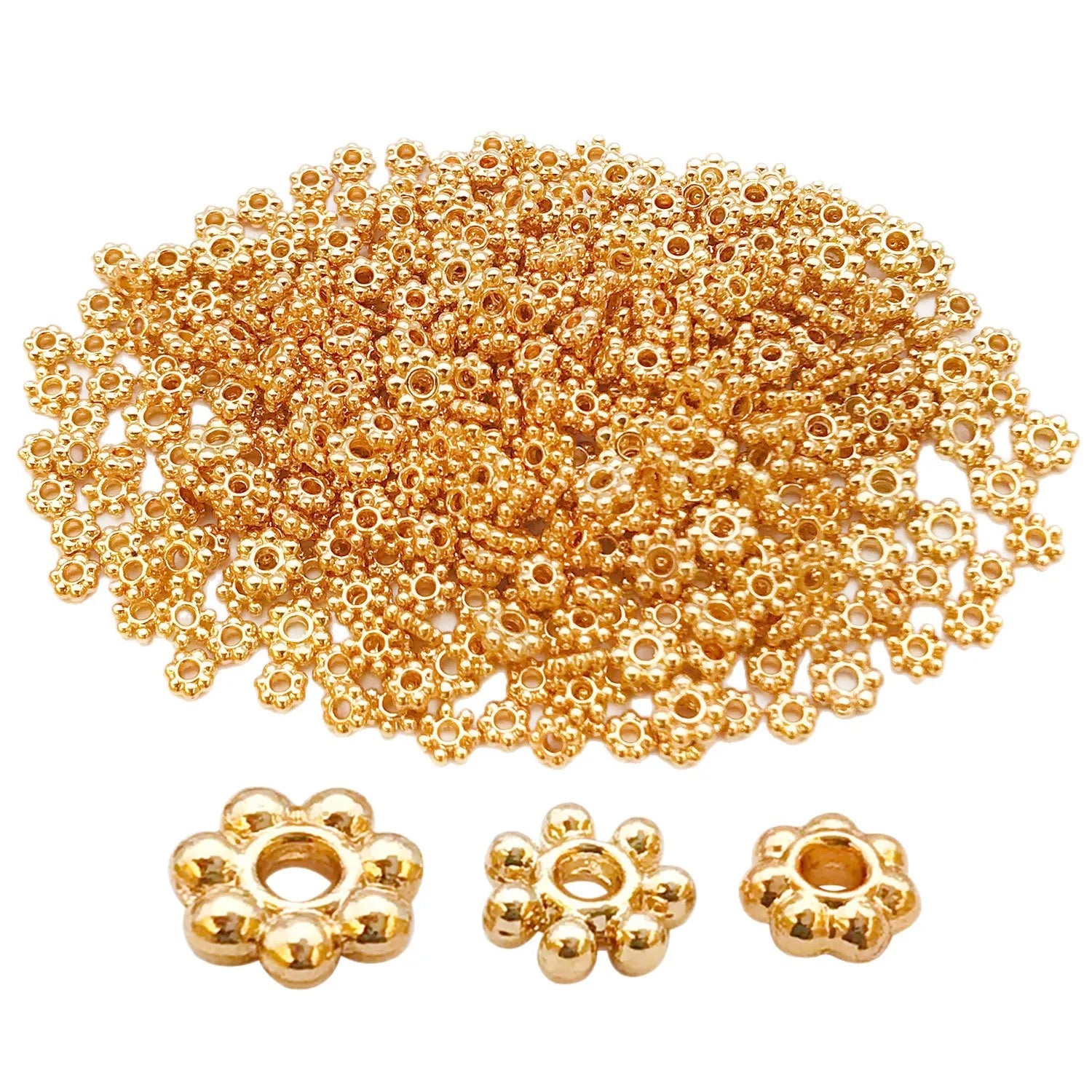 Zinc Alloy White Gold Tone Snowflake Spacer Bead for Bracelet Necklace Making