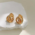 18K Gold Plated Copper Irregular Geometric Hollow Line Drop Earrings For Women