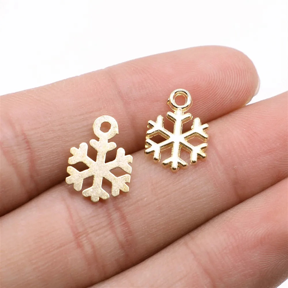 15x10mm 0.5g Multicolor Zinc Alloy Snowflake Charm Pendant for DIY Jewelry Making