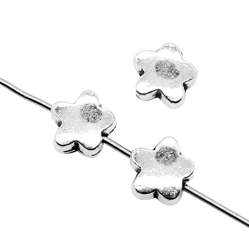 7mm 0.7g Antique Silver Zinc Alloy Flower loose metal beads for DIY bracelet necklace making