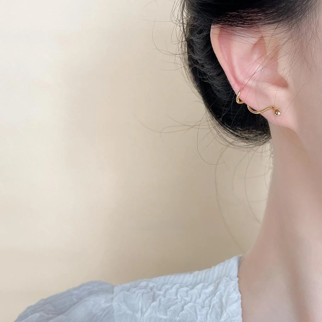 Minimalist Copper Snake Drop Earrings For Women, Niche Designer Animal Zodiac Jewelry