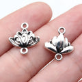 16x15mm 1.39g Antique Silver Zinc Alloy Lotus Connector Charm for DIY Necklace Bracelet Making