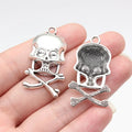 37x21mm 4.3g Multicolor Zinc Alloy Skull charm pendant for gothic necklaces and clothing accessories