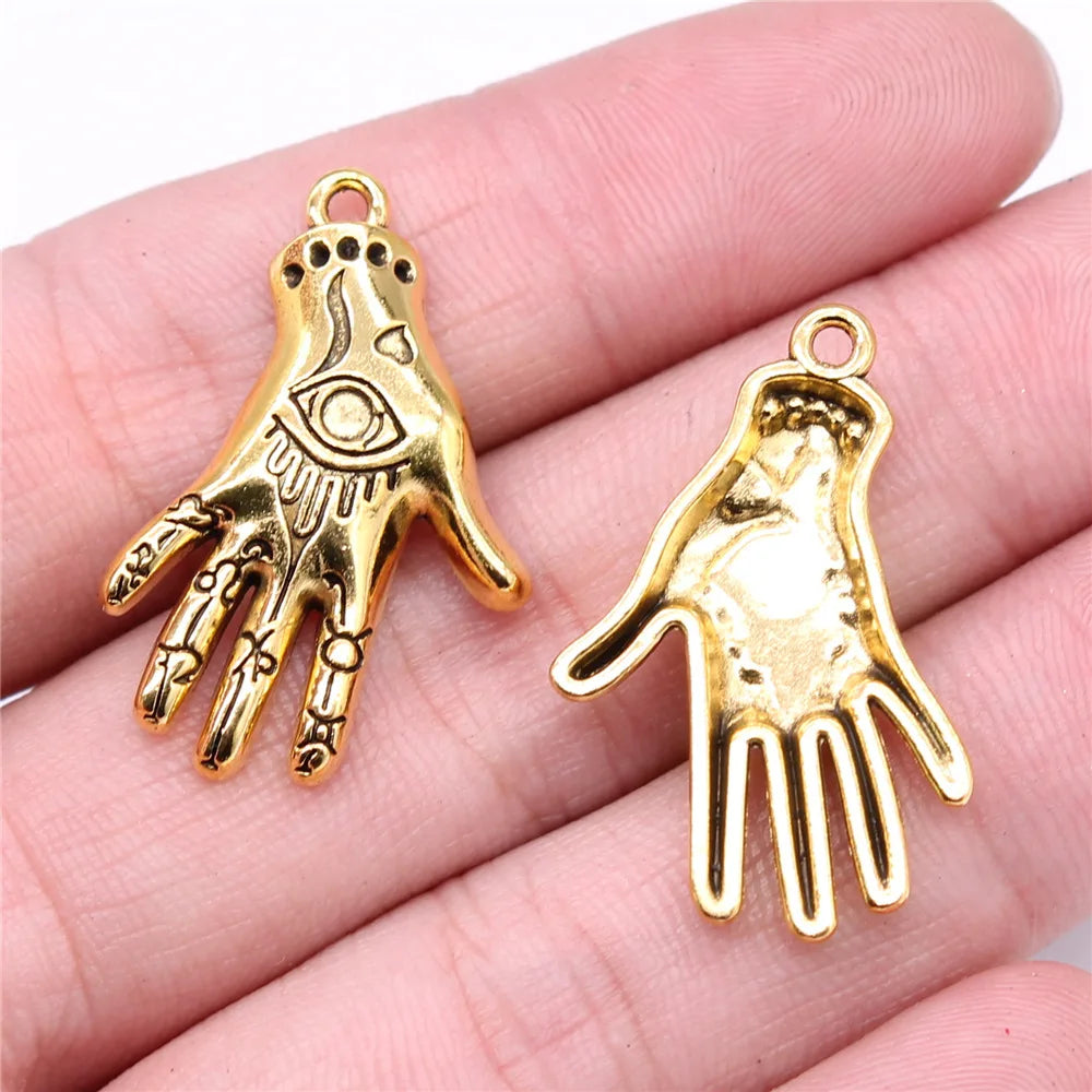 31x20mm 2.8g Multicolor Zinc Alloy Eye Hand Charm Pendant for DIY Necklace Bracelet Jewelry Making