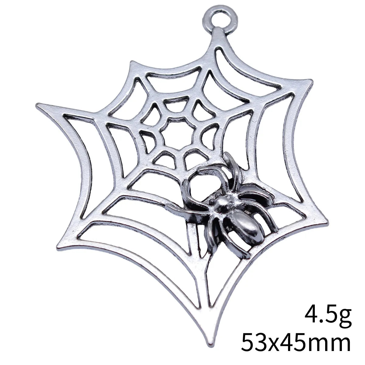 53x45mm 4.5g Multicolor Zinc Alloy Spider Web Charm Pendant for Halloween DIY Jewelry Making
