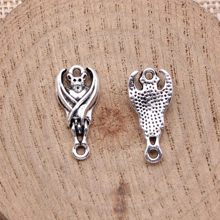 21x10mm 1g Antique Silver Zinc Alloy Bat Connector Charm for DIY Necklace Bracelet Jewelry Making