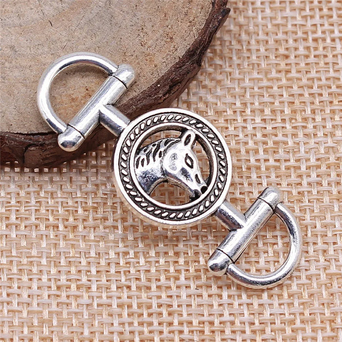 43x17mm 3.6g Multicolor Zinc Alloy Horse Head Connector Charm for DIY Necklace Bracelet Jewelry Making