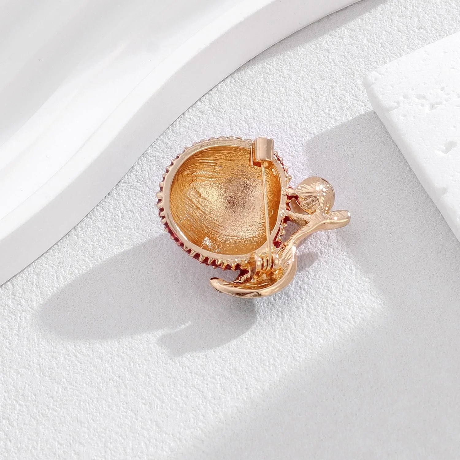 Cute Enamel Lychee Fruit Brooch With Pearl Accent Alloy Rhinestone Lapel Pin Corsage Suit Bag Accessory Gift