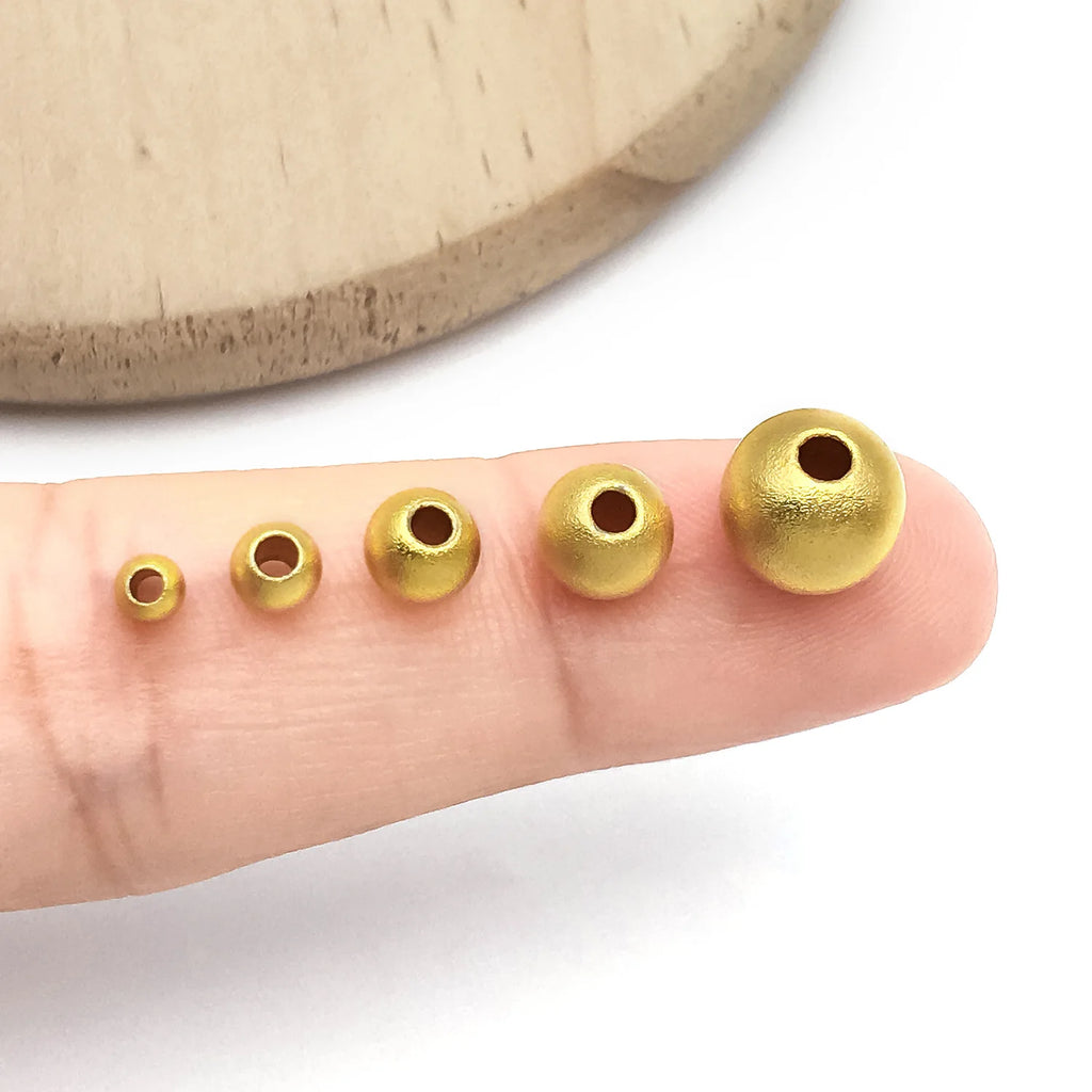 Antique Gold Copper Alloy Round Spacer Beads for Bracelet and Necklace Jewelry Making