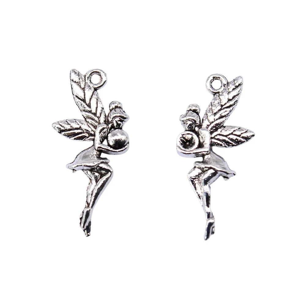 26x11mm 1.2g Multicolor Zinc Alloy Angel Figure Charm Pendant for DIY Necklace Bracelet Making