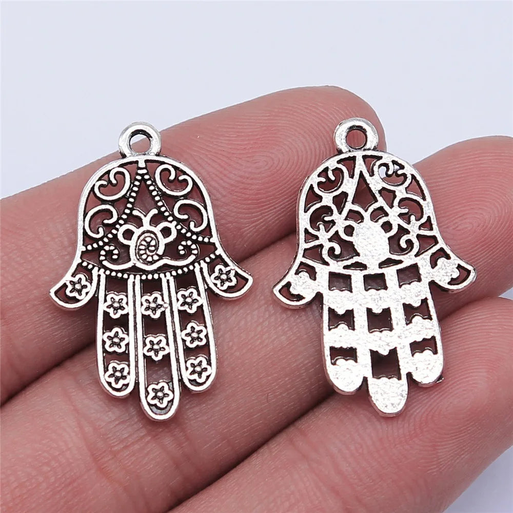 30x20mm 2.3g Multicolor Zinc Alloy Hand Charm Pendant for DIY Necklace Bracelet Making