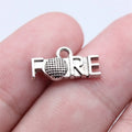 8x16mm 0.7g Antique Silver Zinc Alloy Golf FORE Charm Pendant for Sports DIY Necklace Bracelet Making