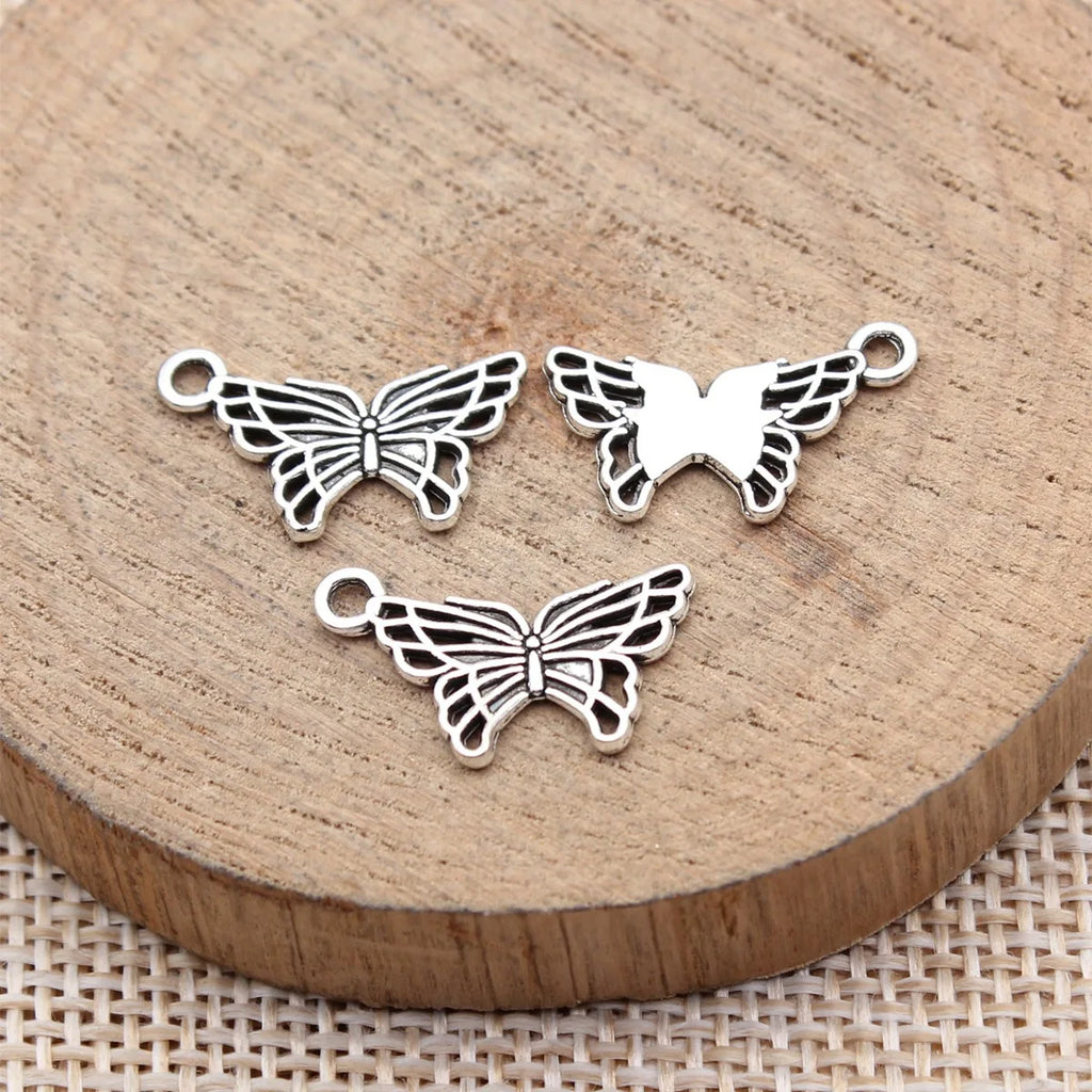 18x10mm 0.52g Multicolor Zinc Alloy Butterfly Charm Pendant for Earrings Bracelet DIY Jewelry
