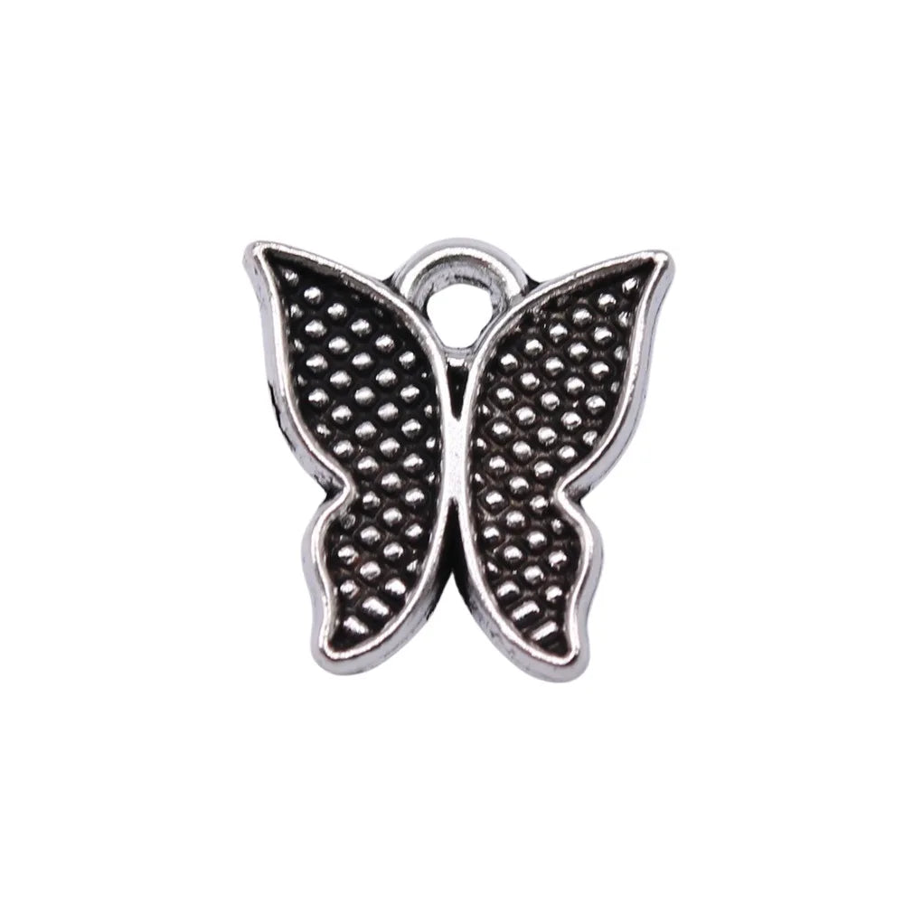 13x12mm 0.8g Multicolor Zinc Alloy Butterfly Charm Pendant for DIY Necklace Bracelet Jewelry Making