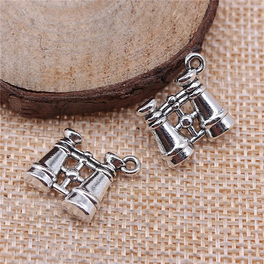 15x15mm 2.4g Antique Silver Zinc Alloy Telescope Charm Pendant for DIY Jewelry Making