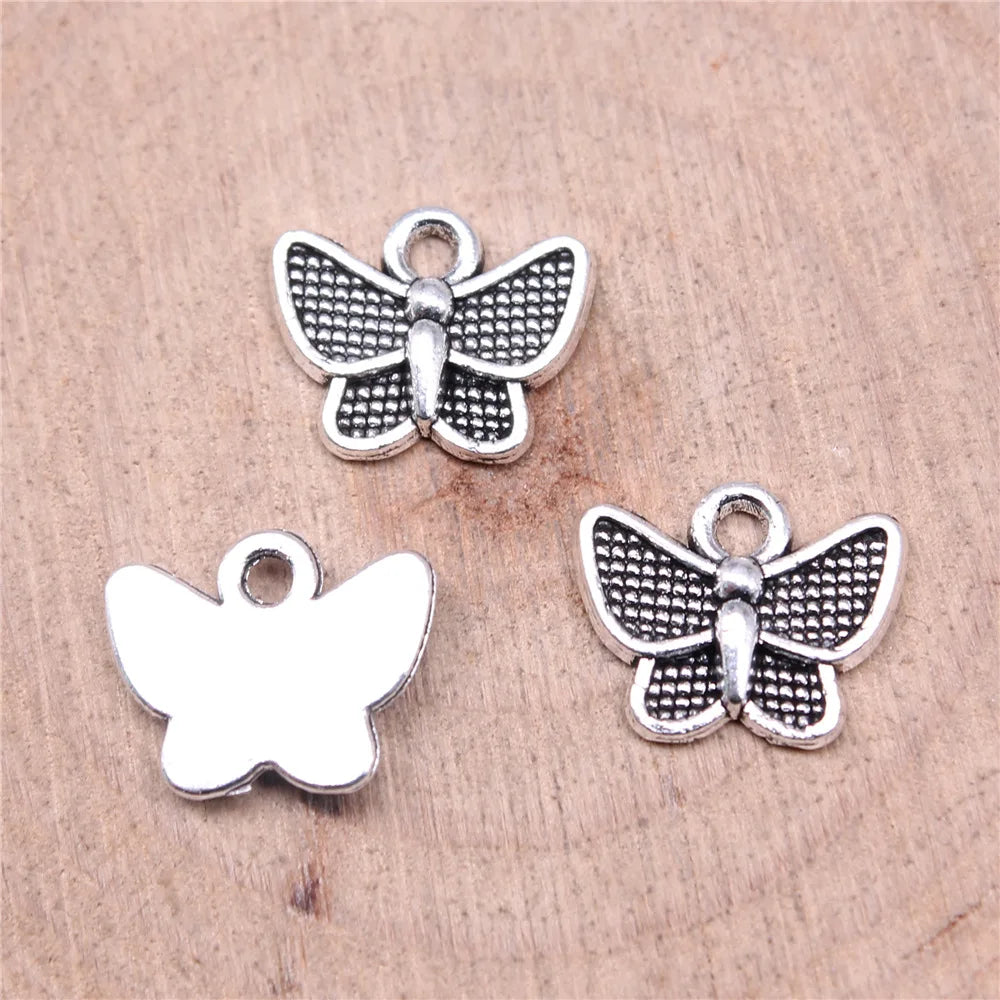 13x10mm 0.8g Multicolor Zinc Alloy Butterfly Charm Pendant for DIY Necklace Bracelet Jewelry Making